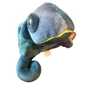 Ty Beanie Babies Rainbow The Chameleon - NWMT Green/Blue error variant